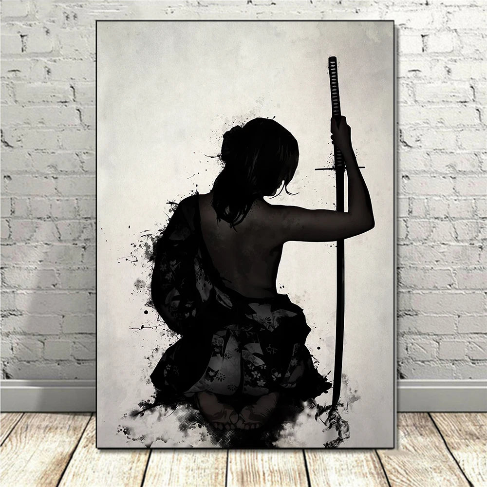 Poster Retro Japon Samurai – Impression sur Toile Canvas - BLACKBEARD OUTDOOR INDUSTRIES