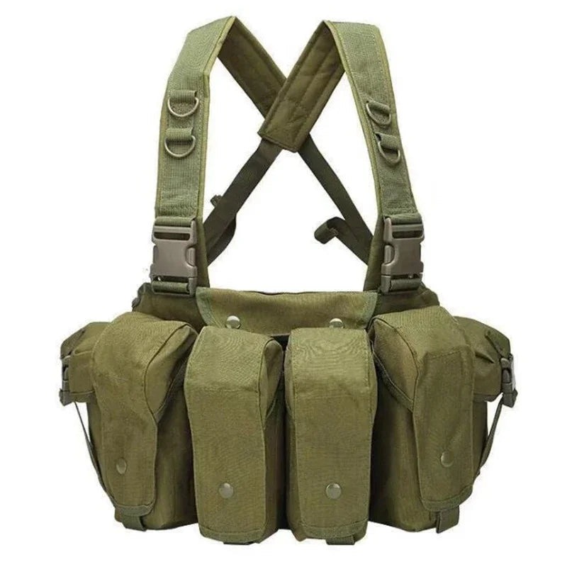 Chest rig Tactique Molle Body Armor – Camouflage Woodland, Porte-Chargeurs et Accessoires de Combat pour Airsoft et Chasse BLACKBEARD OUTDOOR INDUSTRIES
