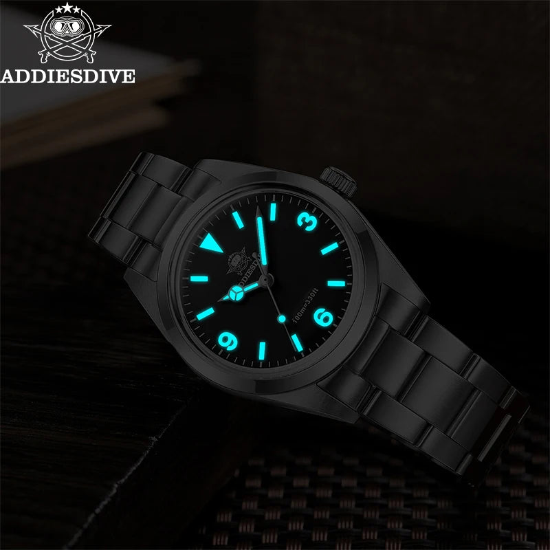Montre Homme ADDIESDIVE AD2023-1 – Quartz Japonais VH31 – Étanche 100M – Verre Saphir Bulle – Style Business/Diver - BLACKBEARD OUTDOOR INDUSTRIES