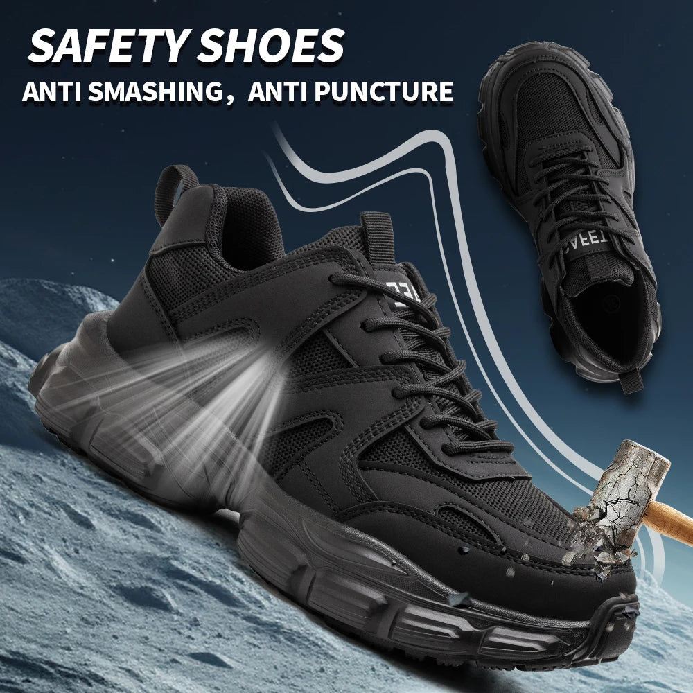 Work Sneakers Steel Toe Shoes Men Safety Shoes Puncture-Proof Work Shoes Boots Fashion Indestructible Footwear Security BLACKBEARD OUTDOOR INDUSTRIES