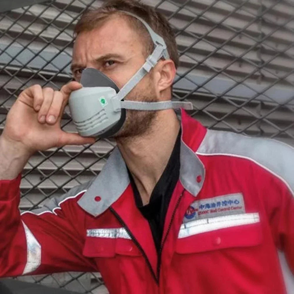 Masque Anti-Poussière avec 20 Filtres en Coton - Respirateur Demi-Visère pour Protection Contre la Poussière, Brouillard, Fumée et Gaz - Idéal pour l'Industrie, la Construction et le Travail Général BLACKBEARD OUTDOOR INDUSTRIES