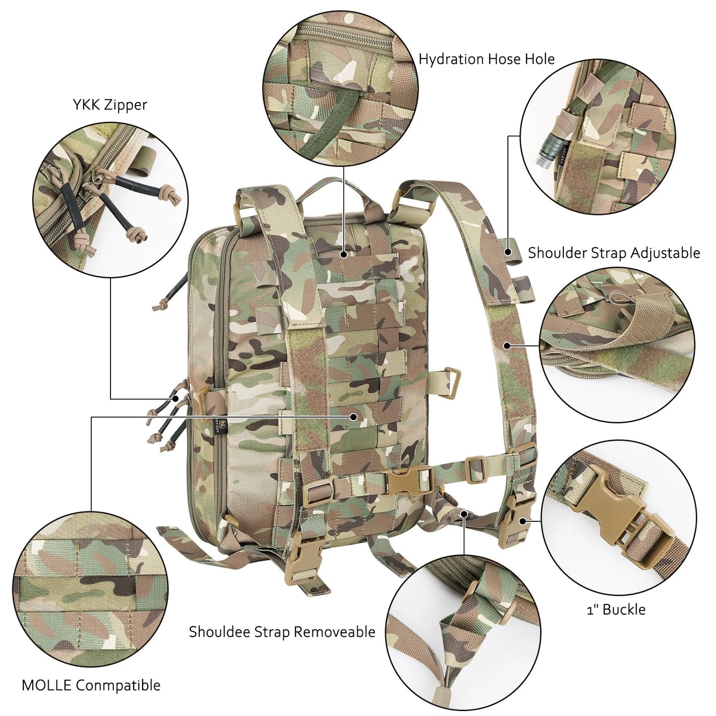 KRYDEX Tactical Flatpack D3 Backpack & D3CR Chest Rig Vest - Système modulable Camouflage pour Chasse, Airsoft et Activités Extérieures BLACKBEARD OUTDOOR INDUSTRIES