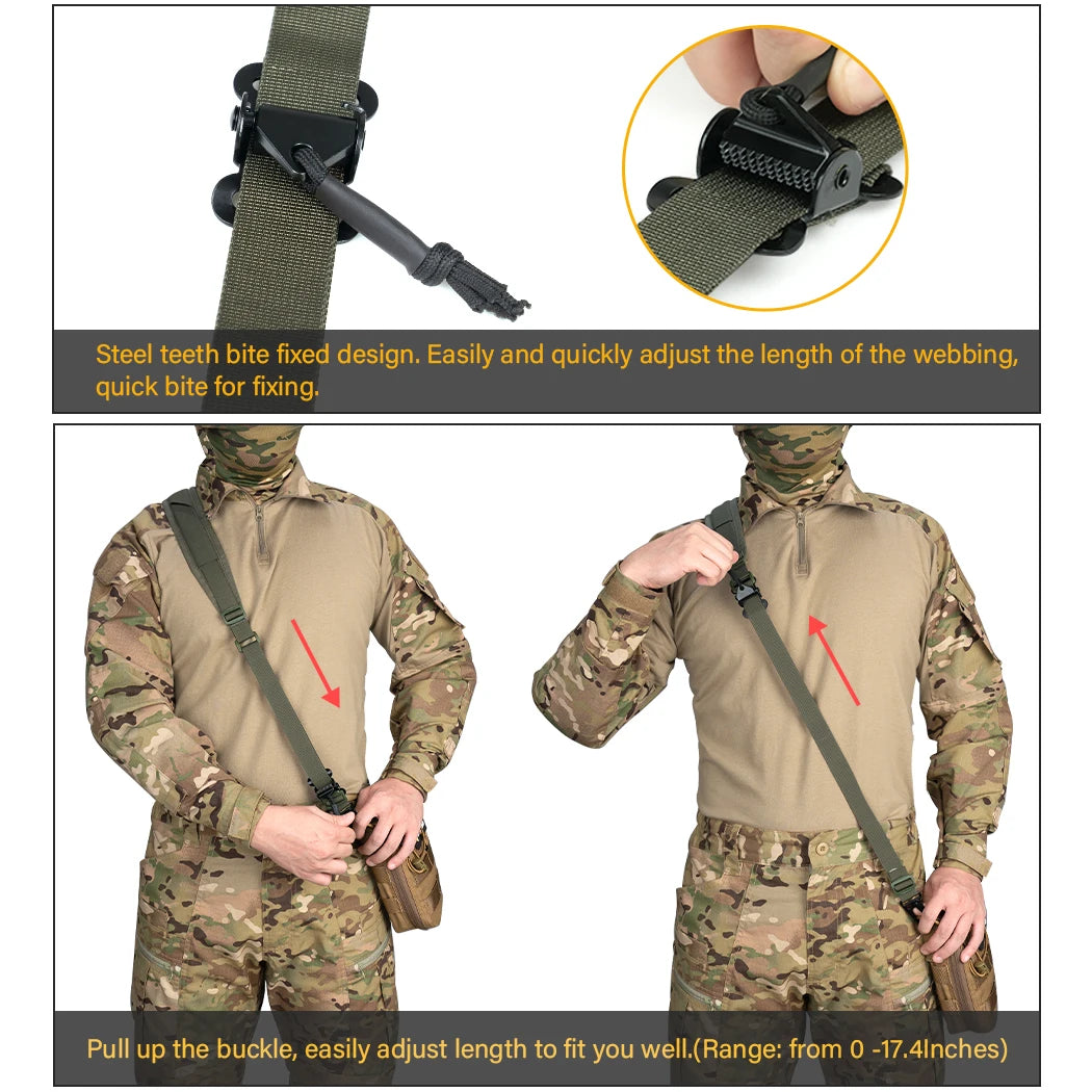 Sangle Tactique IDOGEAR – Modèle Slingster 2 Points – Ajustement Rapide – Coloris Ranger Green - BLACKBEARD OUTDOOR INDUSTRIES