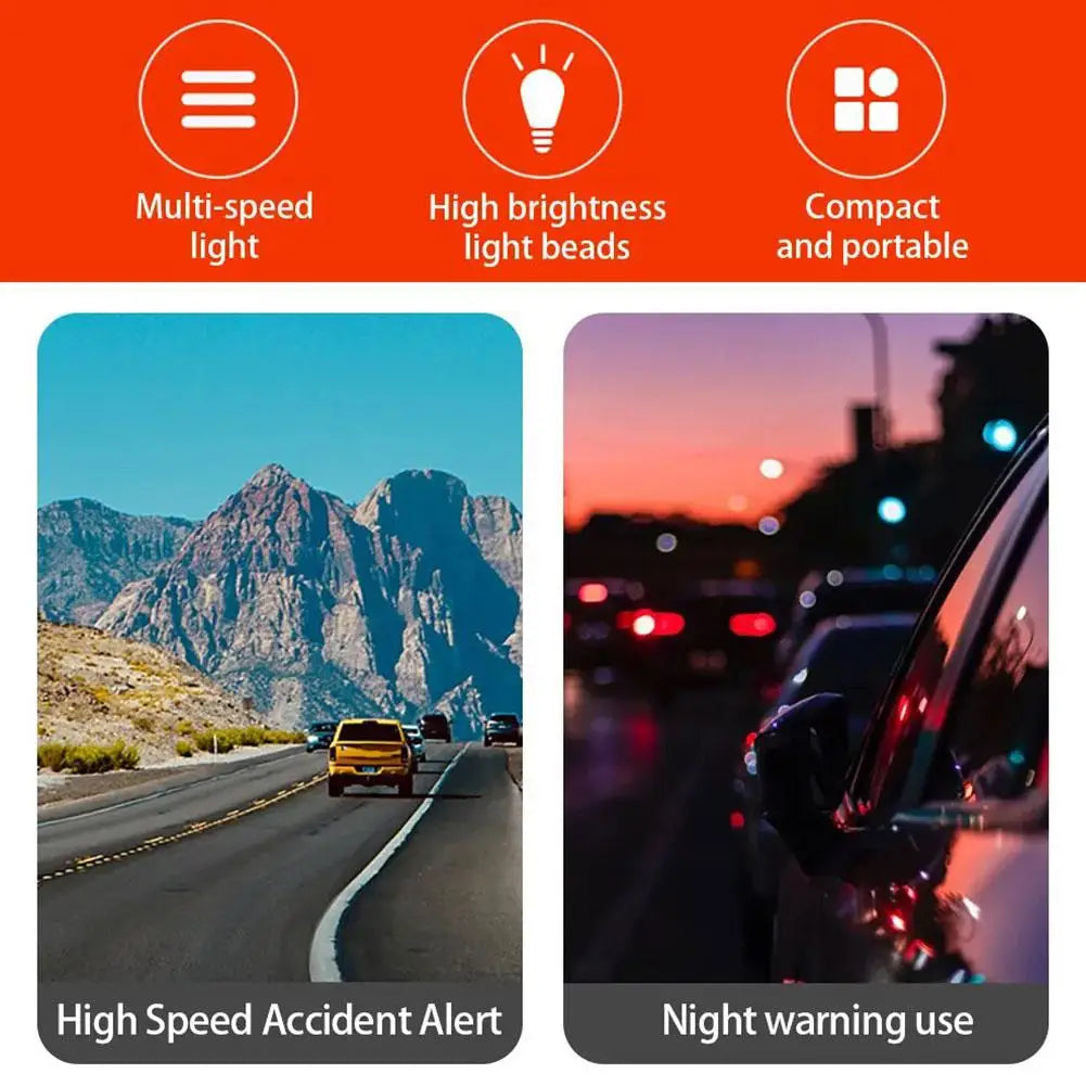 Feu de Signalisation Rotatif LED Magnétique Rechargeable - Lumière de Sécurité pour Voiture, Jaune et Blanche BLACKBEARD OUTDOOR INDUSTRIES