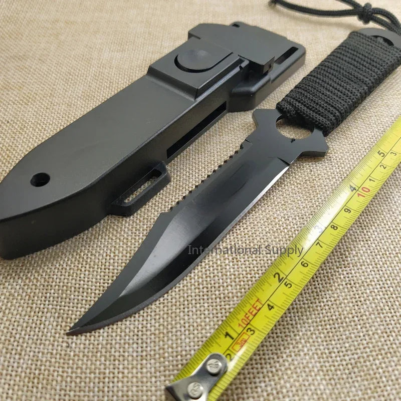 Couteau Tactique Fixe 7CR14Mov – Lame Inox & Manche Acier - BLACKBEARD OUTDOOR INDUSTRIES