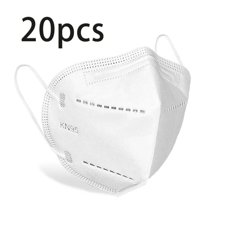 Masques KN95 5 Couches (20/40/60 Pièces) - Protection Efficace Contre la Poussière et les Particules - Élastiques Respirants, Filtration à 95% BLACKBEARD OUTDOOR INDUSTRIES