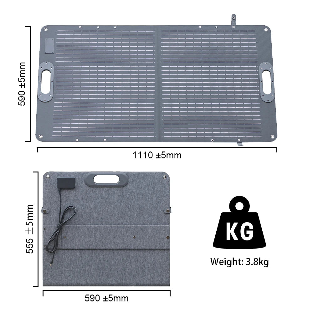 Dokio 100W Panneau Solaire Flexible et Pliant 18V avec Kit Contrôleur 12V – Idéal pour Camping, Voyage et VR - BLACKBEARD OUTDOOR INDUSTRIES