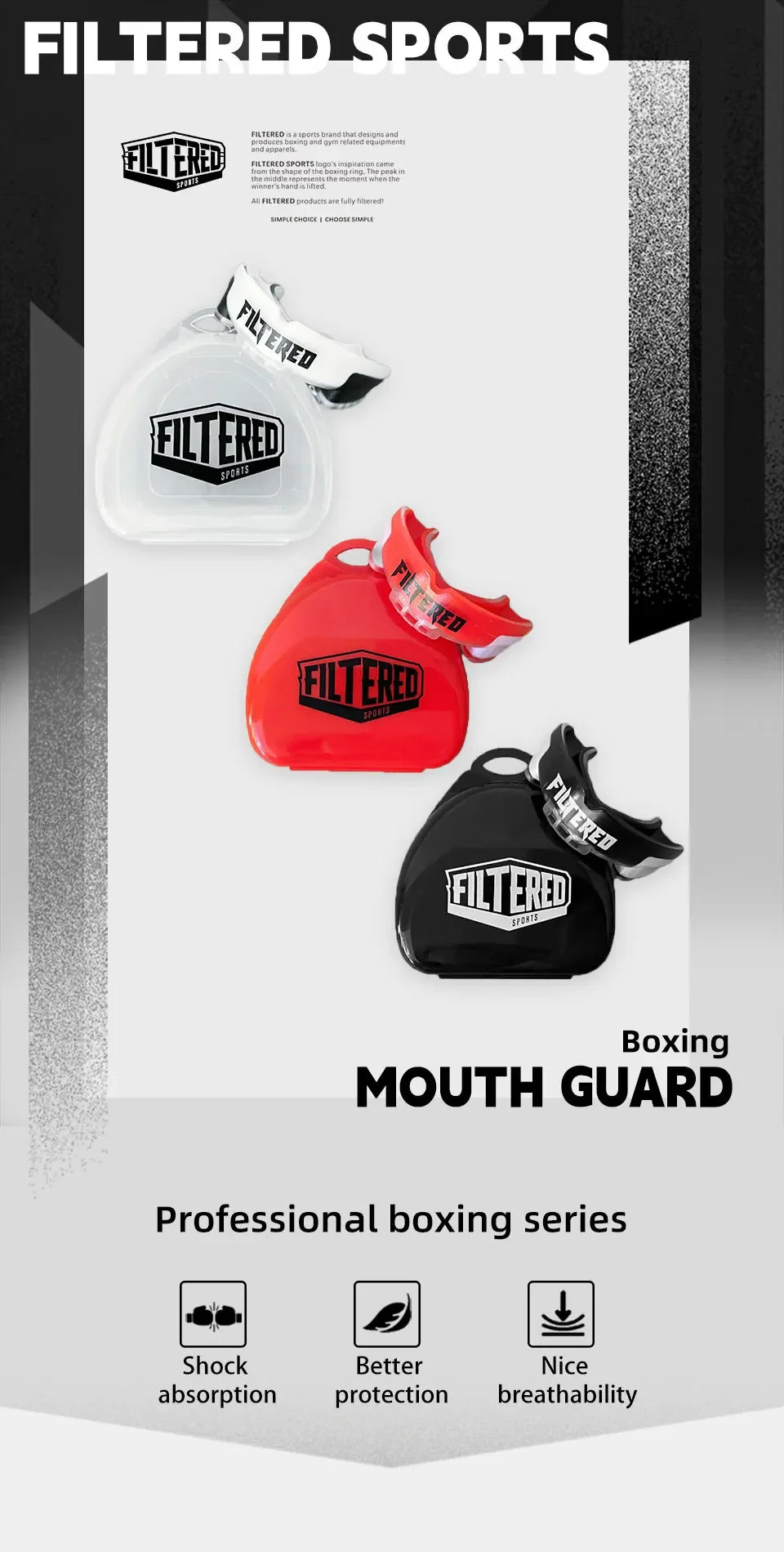 Protège-Dents de Sport FILTERED – Protection Dentaire EVA, Idéal pour MMA, Boxe, Kickboxing et Sports de Combat - BLACKBEARD OUTDOOR INDUSTRIES