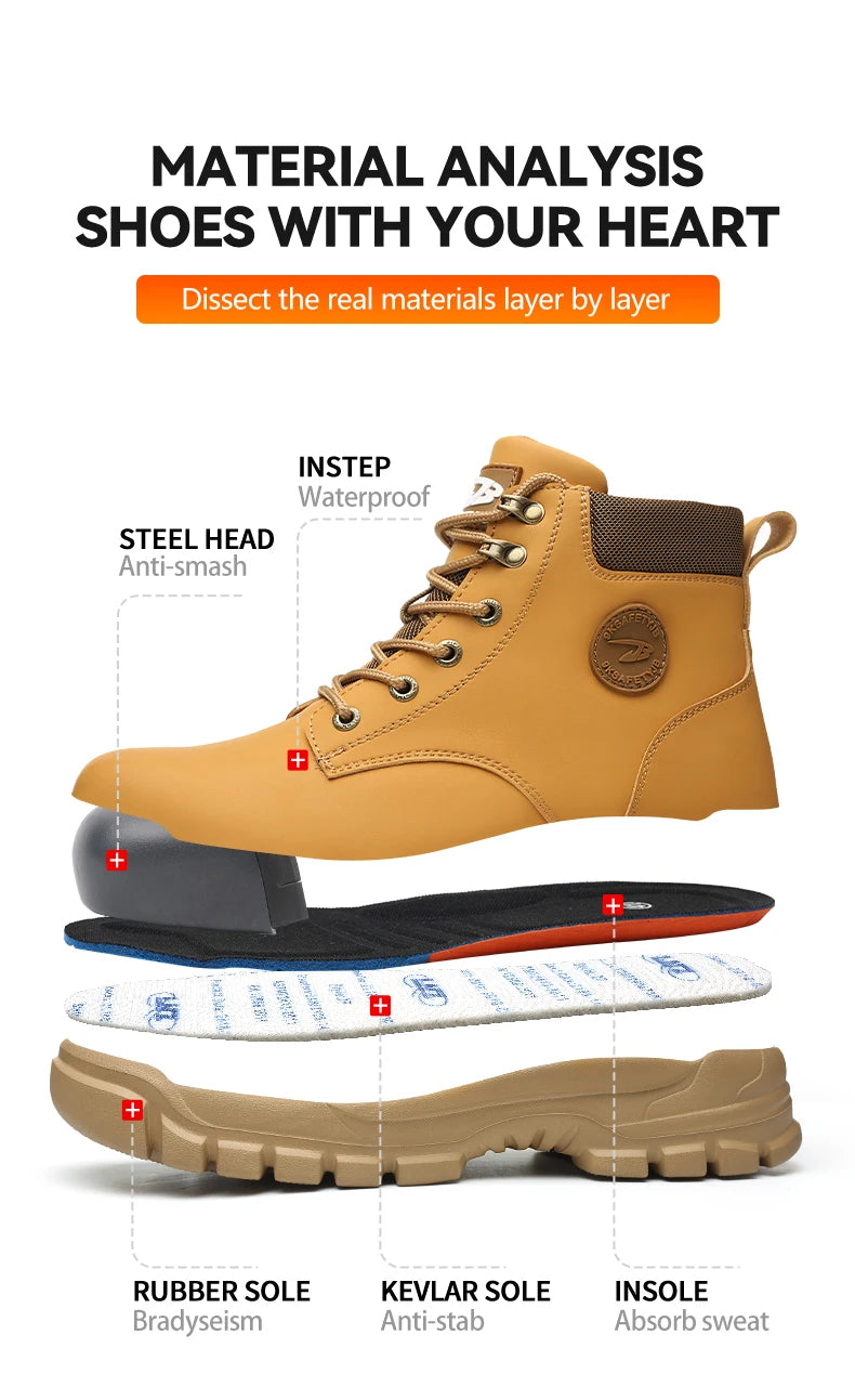 Chaussures de Sécurité Homme et Femme - Sneakers Anti-écrasement avec Embout Métallique, Bottes de Travail Indestructibles pour Construction - BLACKBEARD OUTDOOR INDUSTRIES