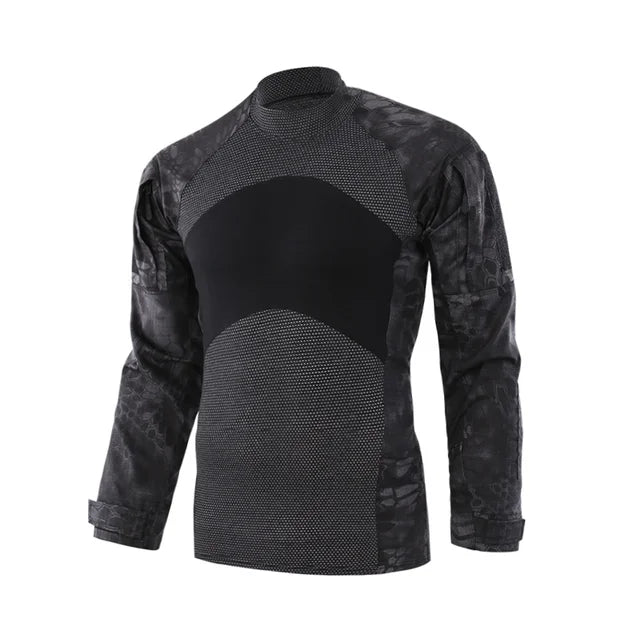 T-shirt Tactique Homme – Camouflage, Manches Longues, Idéal pour le Combat, Airsoft, Paintball, Chasse - BLACKBEARD OUTDOOR INDUSTRIES