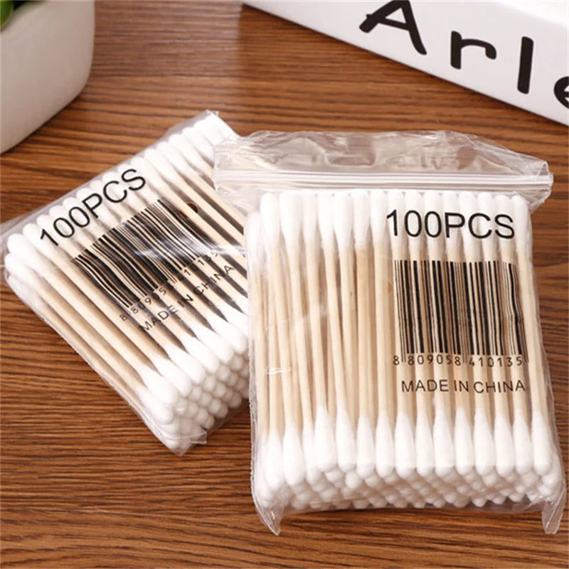 Coton-Tiges Double Têtes – Bâtonnets en Bois avec Embouts en Coton Pur – Nettoyage Nez, Oreilles & Soins Beauté - BLACKBEARD OUTDOOR INDUSTRIES