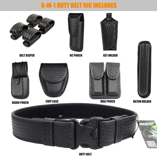 Set de Ceinture Tactique Modulaire pour Forces de l'Ordre - 8 en 1 avec Poche pour Chargeur et Étui à Menottes BLACKBEARD OUTDOOR INDUSTRIES