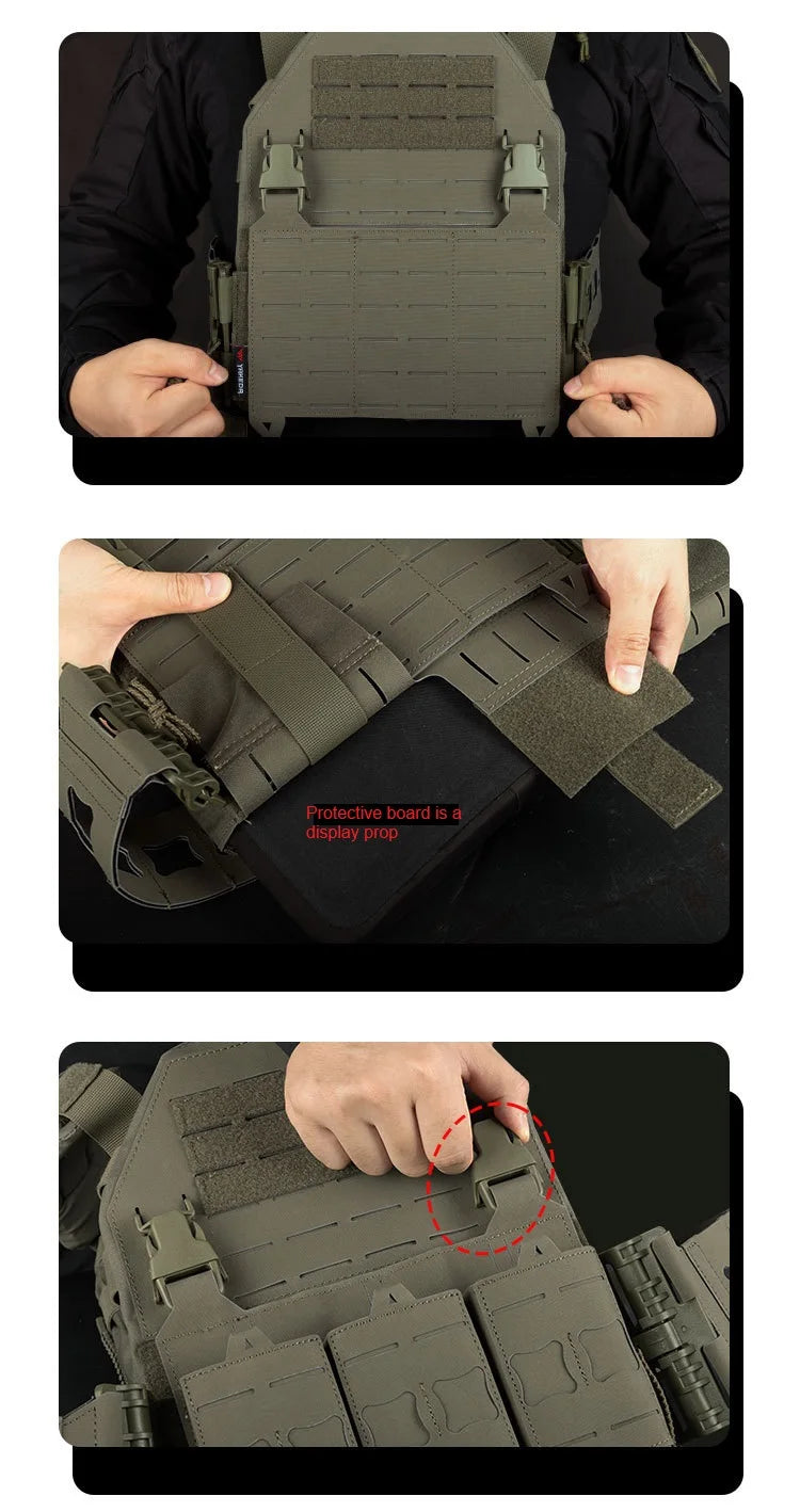 Gilet Tactique à Libération Rapide YAKEDA – Gilet de Protection pour Homme, Porte-plaques, Armure de Combat, Entraînement en Extérieur et Airsoft BLACKBEARD OUTDOOR INDUSTRIES