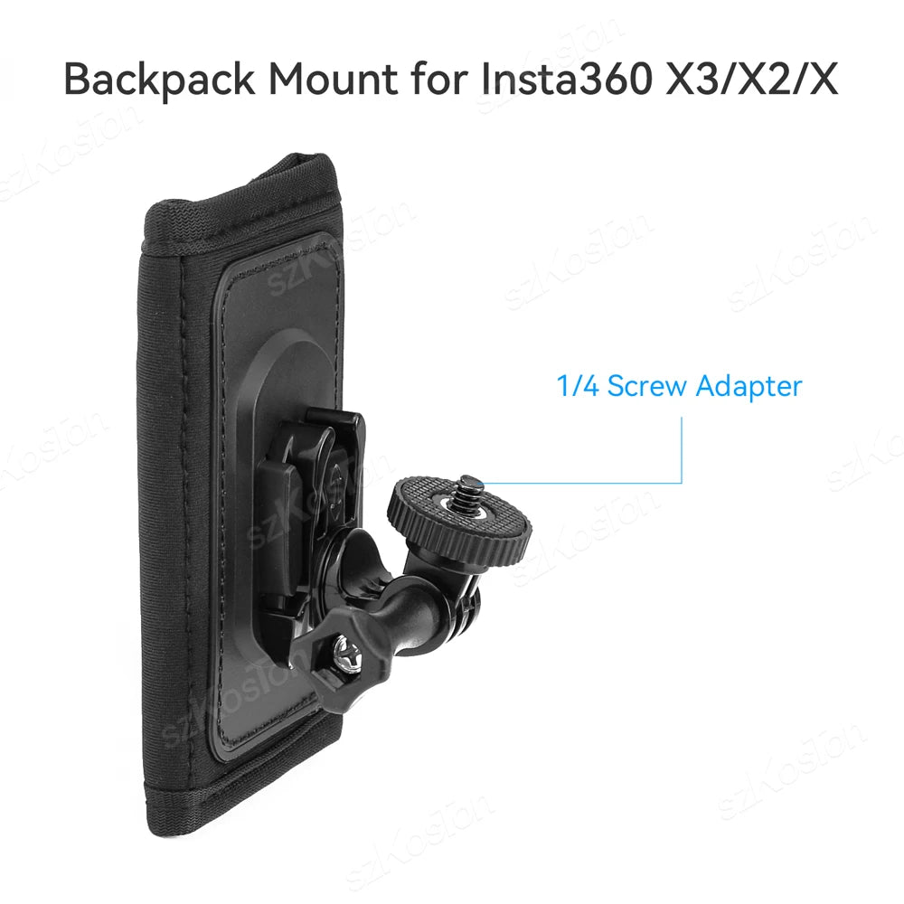 Support de Caméra 360° pour Bandoulière de Sac à Dos - Fixation pour GoPro, DJI Action, Insta360 et Plus BLACKBEARD OUTDOOR INDUSTRIES