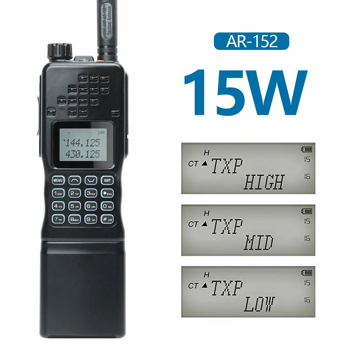 Baofeng AR-152 – Radio Tactique Puissante 25W | Batterie 12000 mAh | Portée jusqu'à 15 kml Longue portée type AN PRC-152 Ma boutique