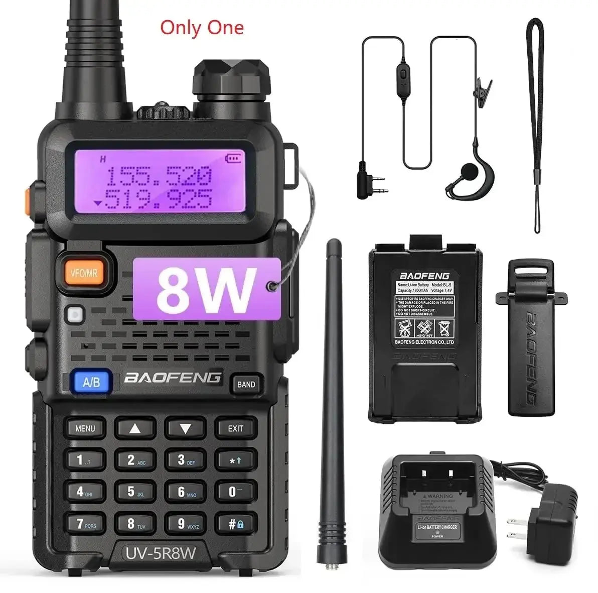 Baofeng UV-5R 8W – Radio Bidirectionnelle Haute Puissance | Jusqu’à 15 km de Portée Ma boutique