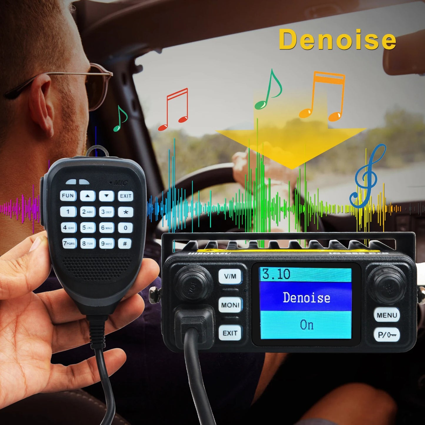HIROYASU IC-980 Pro – Radio Mobile VHF/UHF Double Bande 25W 200 Canaux - BLACKBEARD OUTDOOR INDUSTRIES