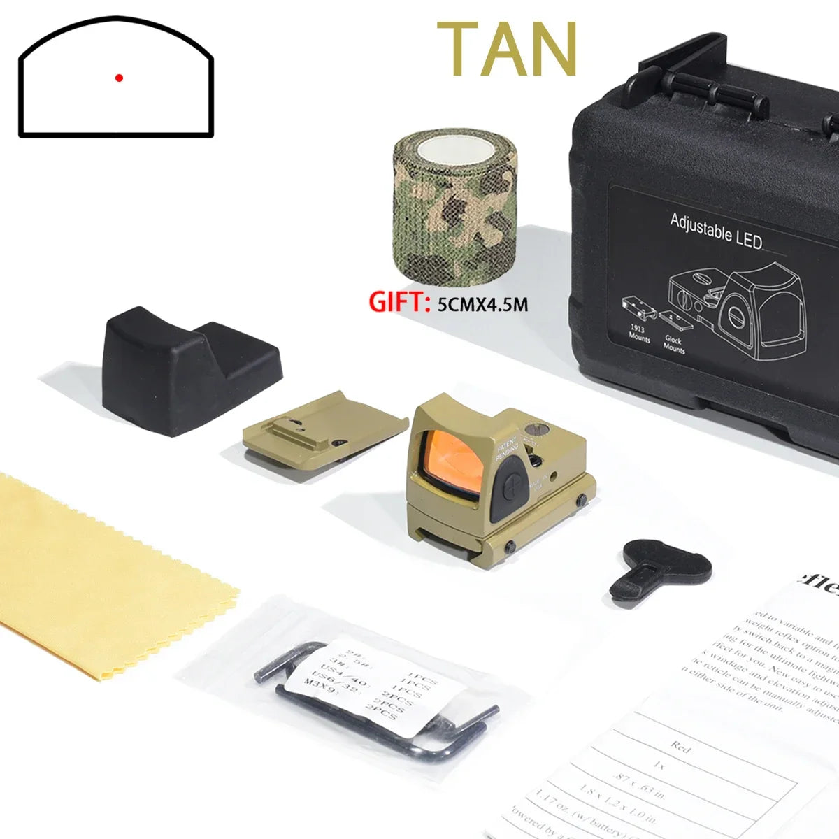 Viseur Point Rouge Tactique – Reflex Red Dot Sight 1x – Collimateur Optique pour Rail 20mm Ma boutique