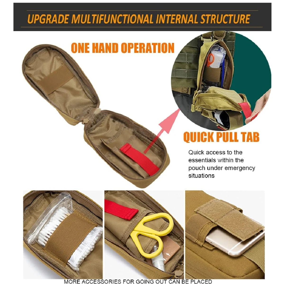 50611s – Kit de Premiers Secours Tactique EMT avec Poche MOLLE Ma boutique