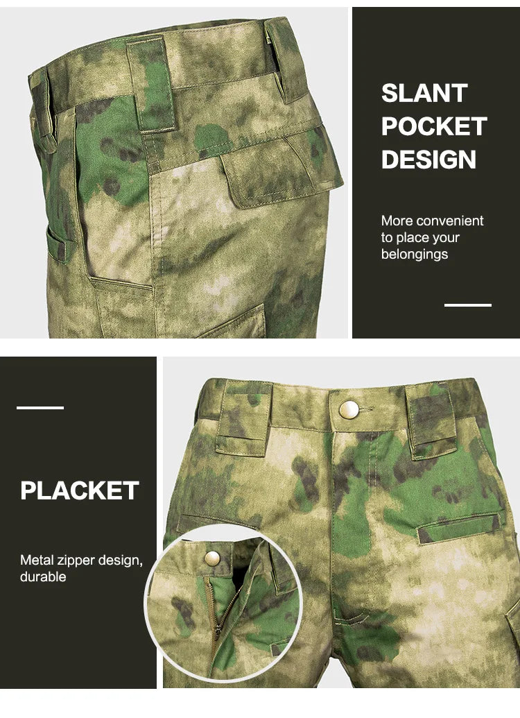 Set de Vêtements Tactiques BDU - Chemise et Pantalon Camouflage pour Entraînement en Plein Air, Randonnée, Chasse, Airsoft, Sniper, Combat, Ghillie Suit - BLACKBEARD OUTDOOR INDUSTRIES