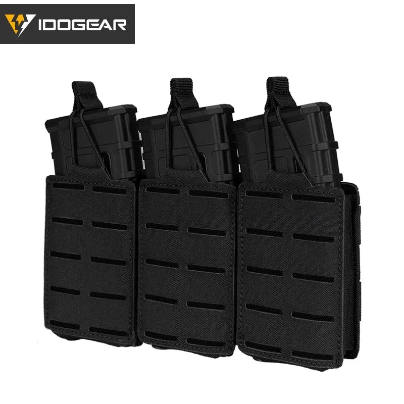 IDOGEAR Poche Tactique LSR 556 Triple Mag Carrier MOLLE - Poche à Munitions Découpée au Laser BLACKBEARD OUTDOOR INDUSTRIES