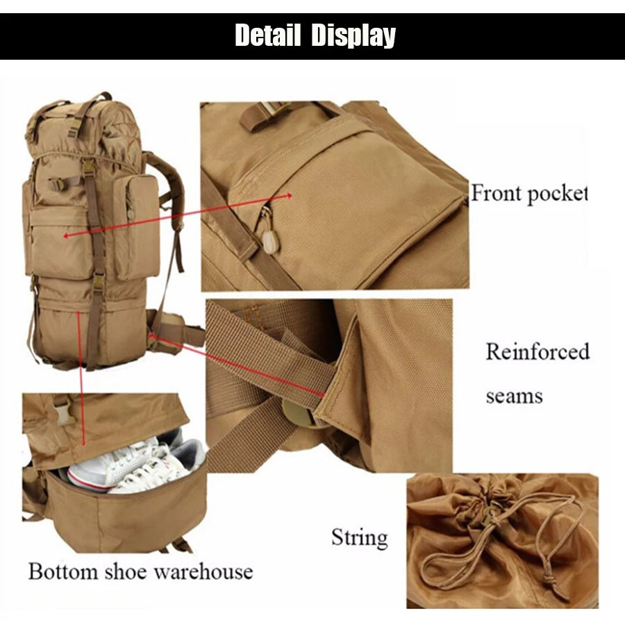 Strength Knight 70L Sac à Dos Homme – Oxford 1000D Imperméable et Renforcé - BLACKBEARD OUTDOOR INDUSTRIES