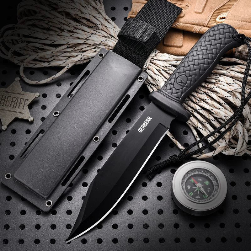 Outdoor Knife - Couteau Portable Droit pour Survie et Camping - BLACKBEARD OUTDOOR INDUSTRIES