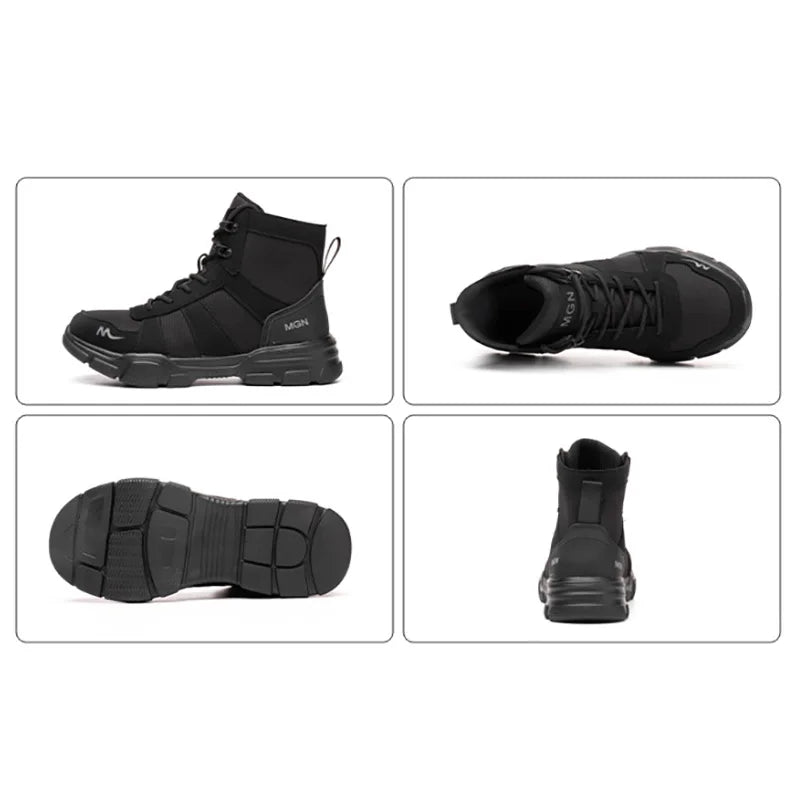 Bottes de Travail Indestructibles - Chaussures de Sécurité avec Embout en Acier, Résistantes aux Piqûres, Antidérapantes, pour Hommes et Femmes, Bottes Tactiques - BLACKBEARD OUTDOOR INDUSTRIES