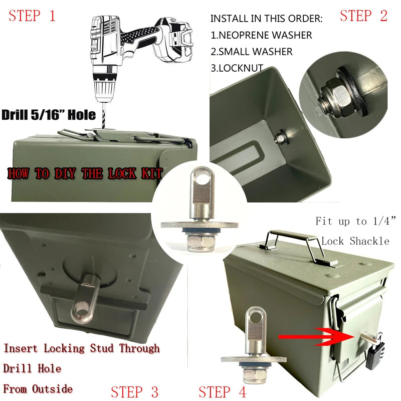 Kit de Verrouillage pour Boîte à Munitions 50 Cal – Accessoires de Coffre Secret Sécurisé en Acier | Aolamegs - BLACKBEARD OUTDOOR INDUSTRIES