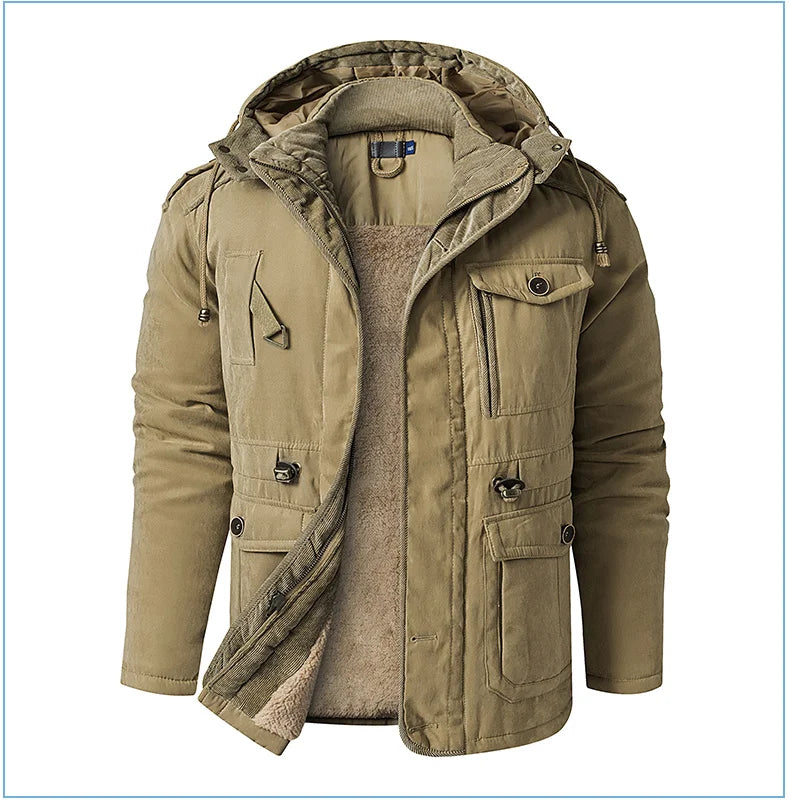 Parka Homme Hiver Chaude – LZLLTT Avec Capuche Amovible | Doublure Polaire | Multipoches | -30°C à +5°C - BLACKBEARD OUTDOOR INDUSTRIES