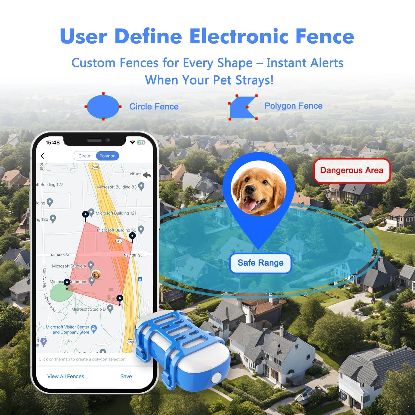 Traceur GPS 4G pour Chien & Chat – Étanche, Localisation en Temps Réel, Son/Lumière, Application Mobile Incluse Ma boutique