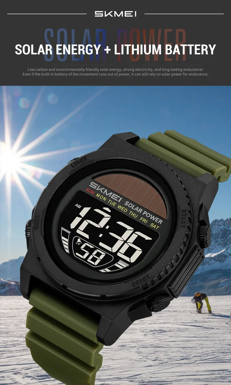 Montre Digitale SKMEI 2358 – Énergie Solaire – Étanche 5ATM – Homme & Femme - BLACKBEARD OUTDOOR INDUSTRIES