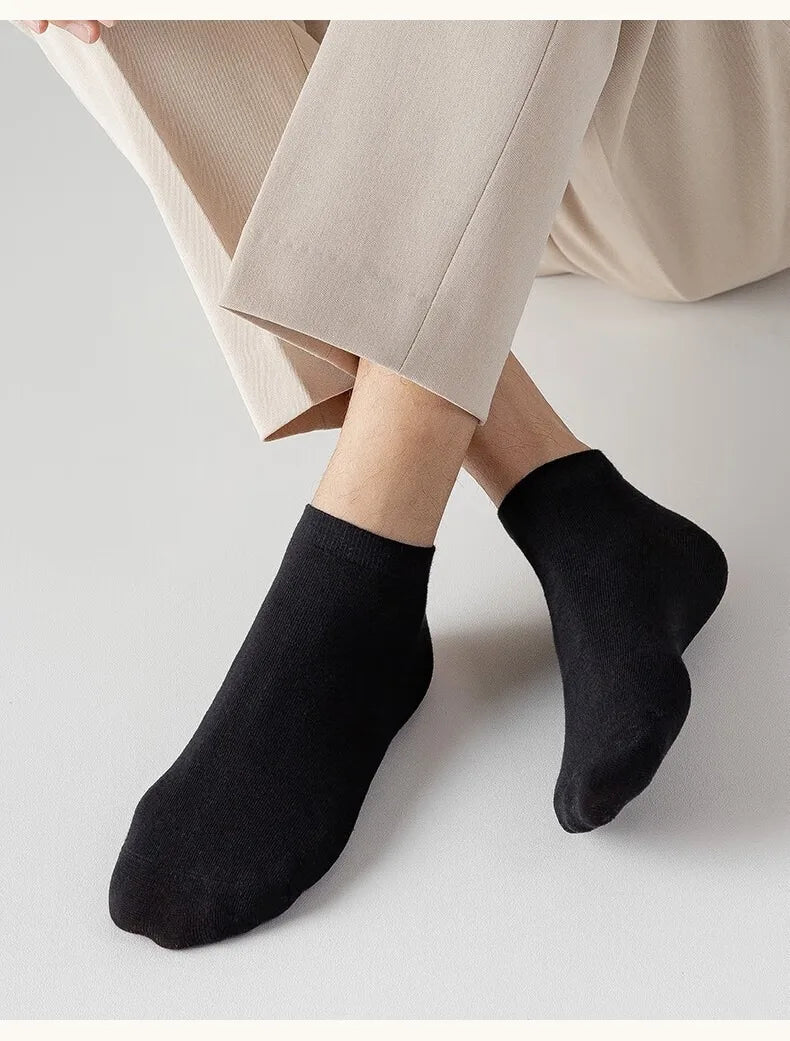5 Paires de Chaussettes Basses pour Hommes – Coton, Couleur Unie (Noir/Blanc) BLACKBEARD OUTDOOR INDUSTRIES