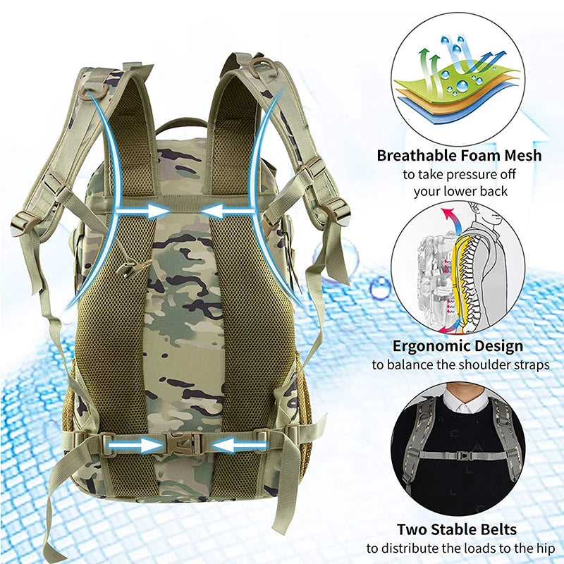 Sac à Dos Tactique Homme 35L INOXTO – Randonnée, Trekking, Camping, Voyage - BLACKBEARD OUTDOOR INDUSTRIES