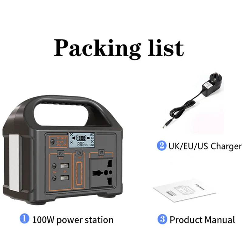 JSDsolar Power Station 100W – Générateur Solaire Portable avec Batterie LiFePO₄ 76.8Wh - BLACKBEARD OUTDOOR INDUSTRIES