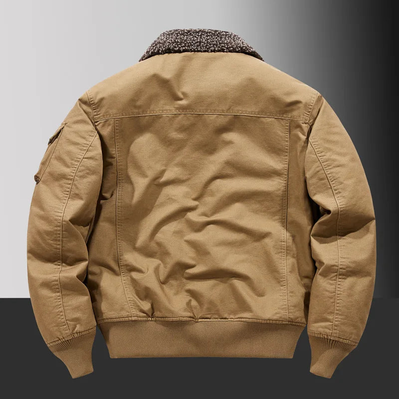 Veste d'Hiver Homme – Bombardier avec Doublure en Laine, Veste à Col Roulé, Manteau en Coton Chaud et Douillet – Parfaite pour les Voyages et le Travail BLACKBEARD OUTDOOR INDUSTRIES