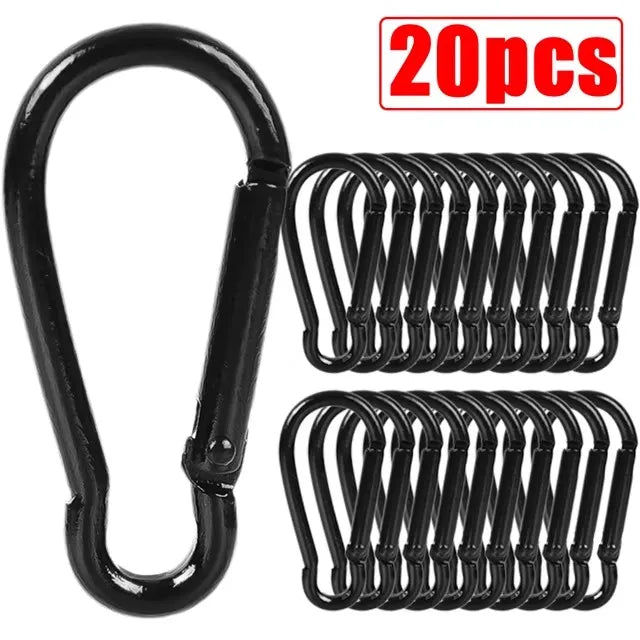Mini Mousqueton en Alliage d'Aluminium – Lot de 10/50 pièces | Clip D-Type Pratique et Résistant pour Clés, Camping et Outdoor - BLACKBEARD OUTDOOR INDUSTRIES