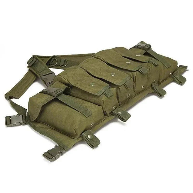 Chest rig Tactique Molle Body Armor – Camouflage Woodland, Porte-Chargeurs et Accessoires de Combat pour Airsoft et Chasse BLACKBEARD OUTDOOR INDUSTRIES
