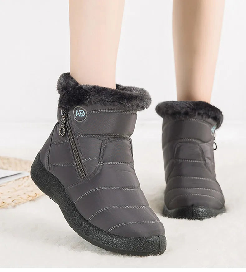 Bottines Hiver Femme Fourrées & Imperméables – Chaussures Chaudes à Talon Plat – Style Élégant & Confort – Neige / Froid - BLACKBEARD OUTDOOR INDUSTRIES