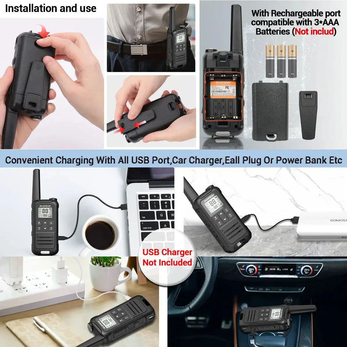 Baofeng F22 - Talkie-Walkie Portable PMR/FRS - Longue Portée et Multifonctions Ma boutique
