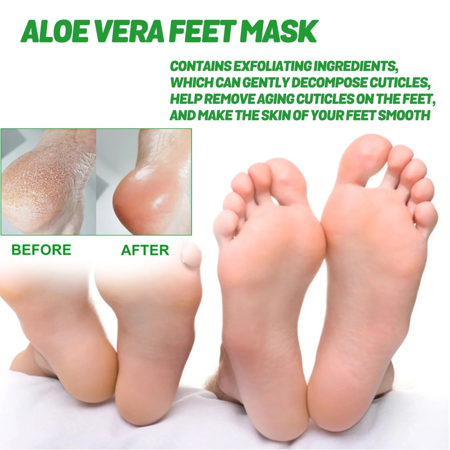 Masque pour Pieds à l'Aloe Vera - Hydratation, Exfoliation et Réparation des Pieds Sèches, Anti-Fissures - Soin de la Peau des Pieds BLACKBEARD OUTDOOR INDUSTRIES