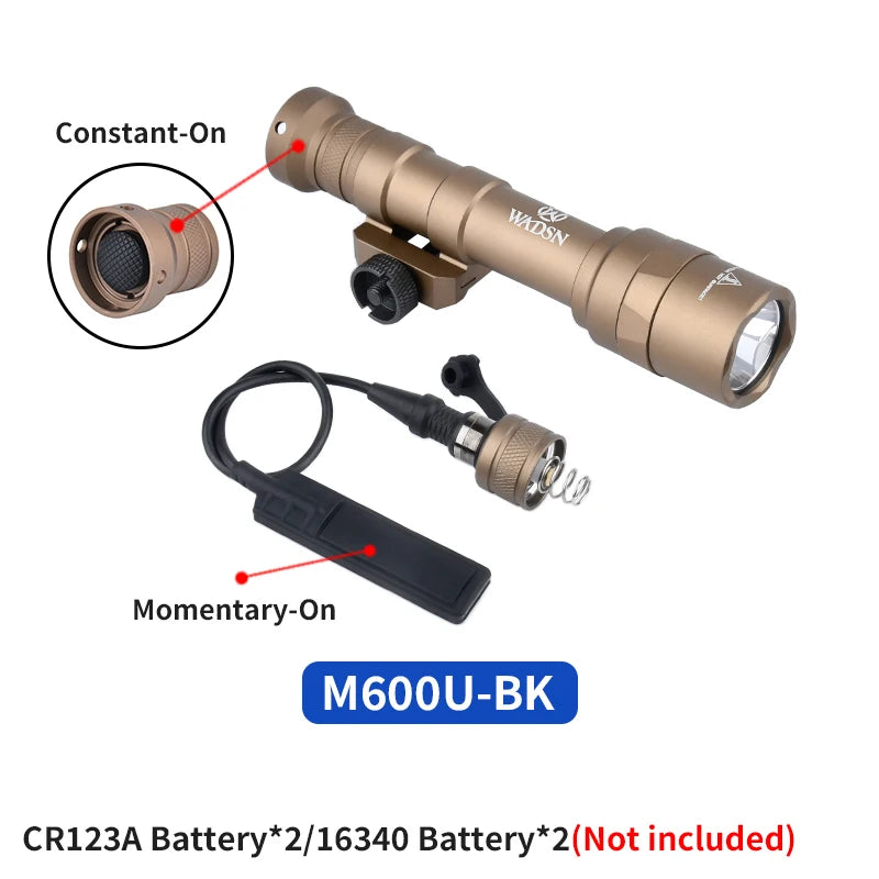Lampe Tactique WADSN M300A – Mini Scout Light Type SureFire pour Rail 20mm - BLACKBEARD OUTDOOR INDUSTRIES
