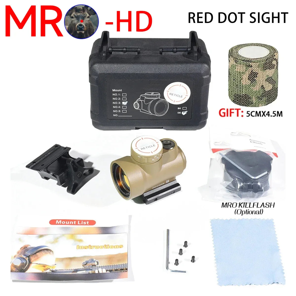 Viseur Point Rouge Tactique – Reflex Red Dot Sight 1x – Collimateur Optique pour Rail 20mm Ma boutique