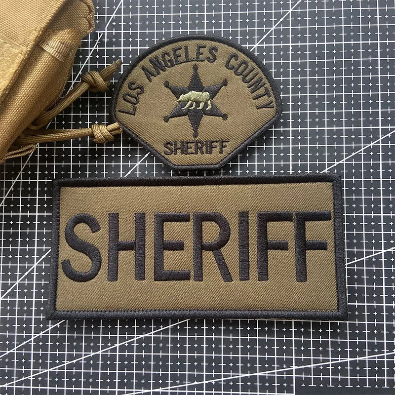 Insigne d'Identification sheriff US – Patch Brodé SHERIFF Tactique à Fixation Velcro - BLACKBEARD OUTDOOR INDUSTRIES