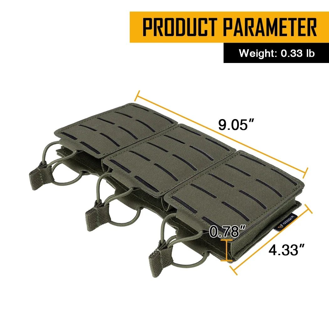 IDOGEAR Poche Tactique LSR 556 Triple Mag Carrier MOLLE - Poche à Munitions Découpée au Laser BLACKBEARD OUTDOOR INDUSTRIES