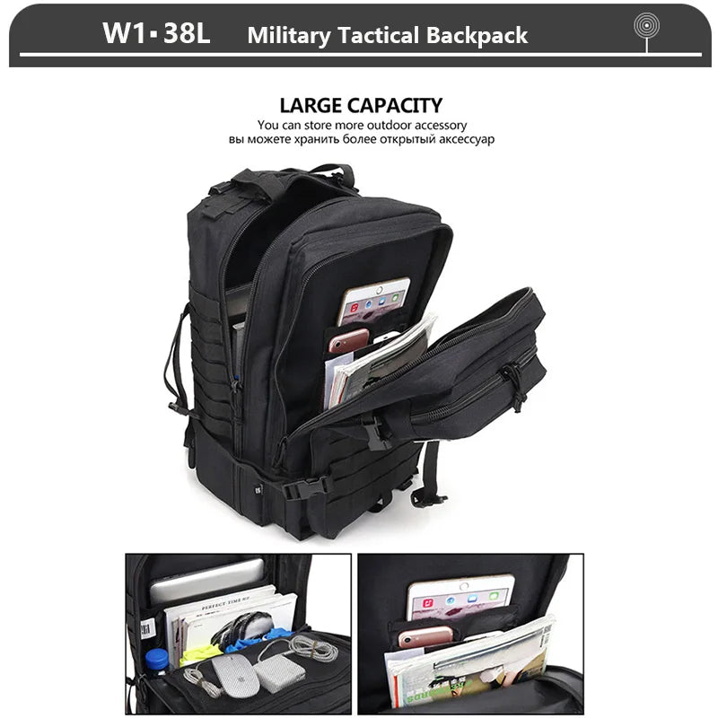 Sac à Dos Tactique 3 Jours – 38/45L | Imperméable, Résistant, Molle | Randonnée, Militaire, Survie - BLACKBEARD OUTDOOR INDUSTRIES