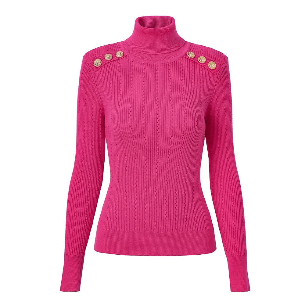 Pull en Laine Mélangée à Col Roulé Femme - Vert Armée, Épaules Padding, Casual, Tricoté pour l'Hiver BLACKBEARD OUTDOOR INDUSTRIES
