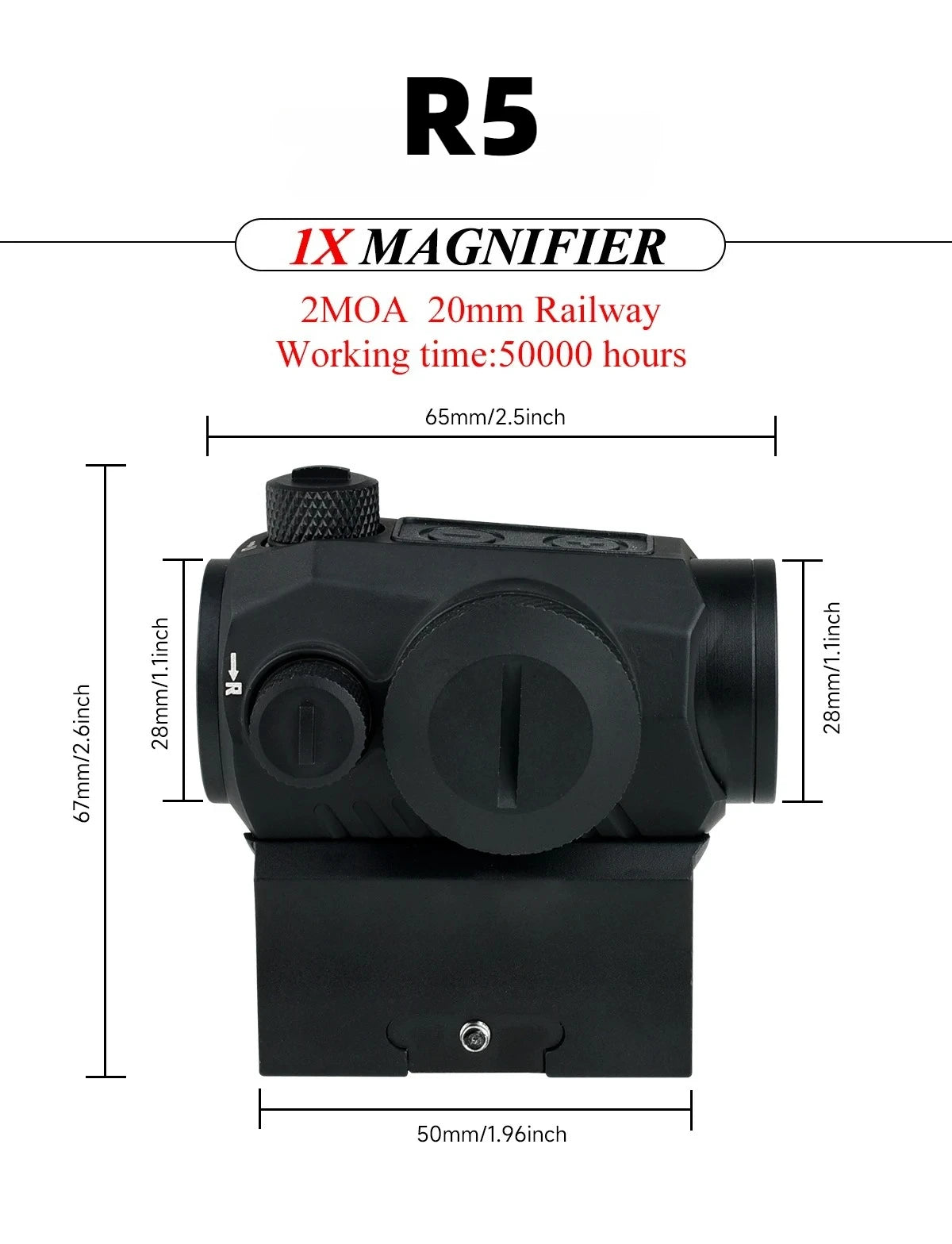 Lunette de Visée Combo Red Dot R5 + Magnifier J3 3X pour Rail 20 mm - BLACKBEARD OUTDOOR INDUSTRIES