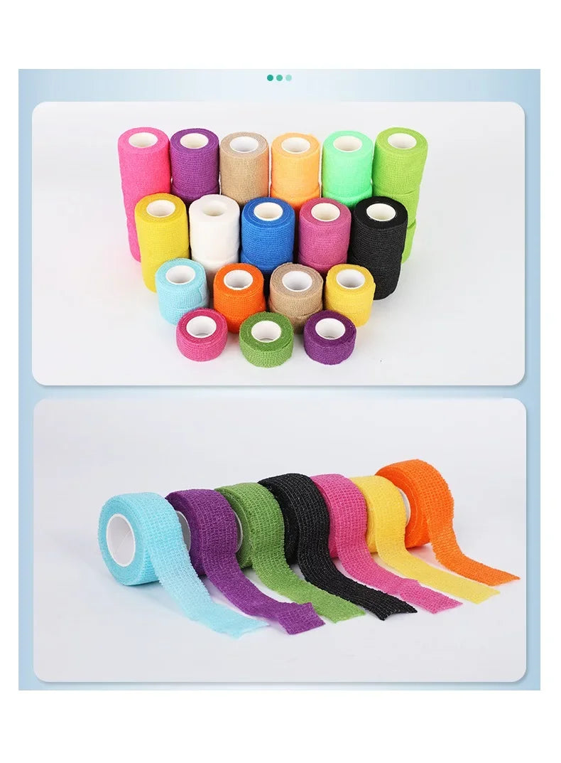 10 Rouleaux de Bande Auto-adhésive Élastique - Bandage Sportif, Tape de Protection pour Articulations (Genou, Doigt, Épaule) et Accessoires Tatouage - BLACKBEARD OUTDOOR INDUSTRIES