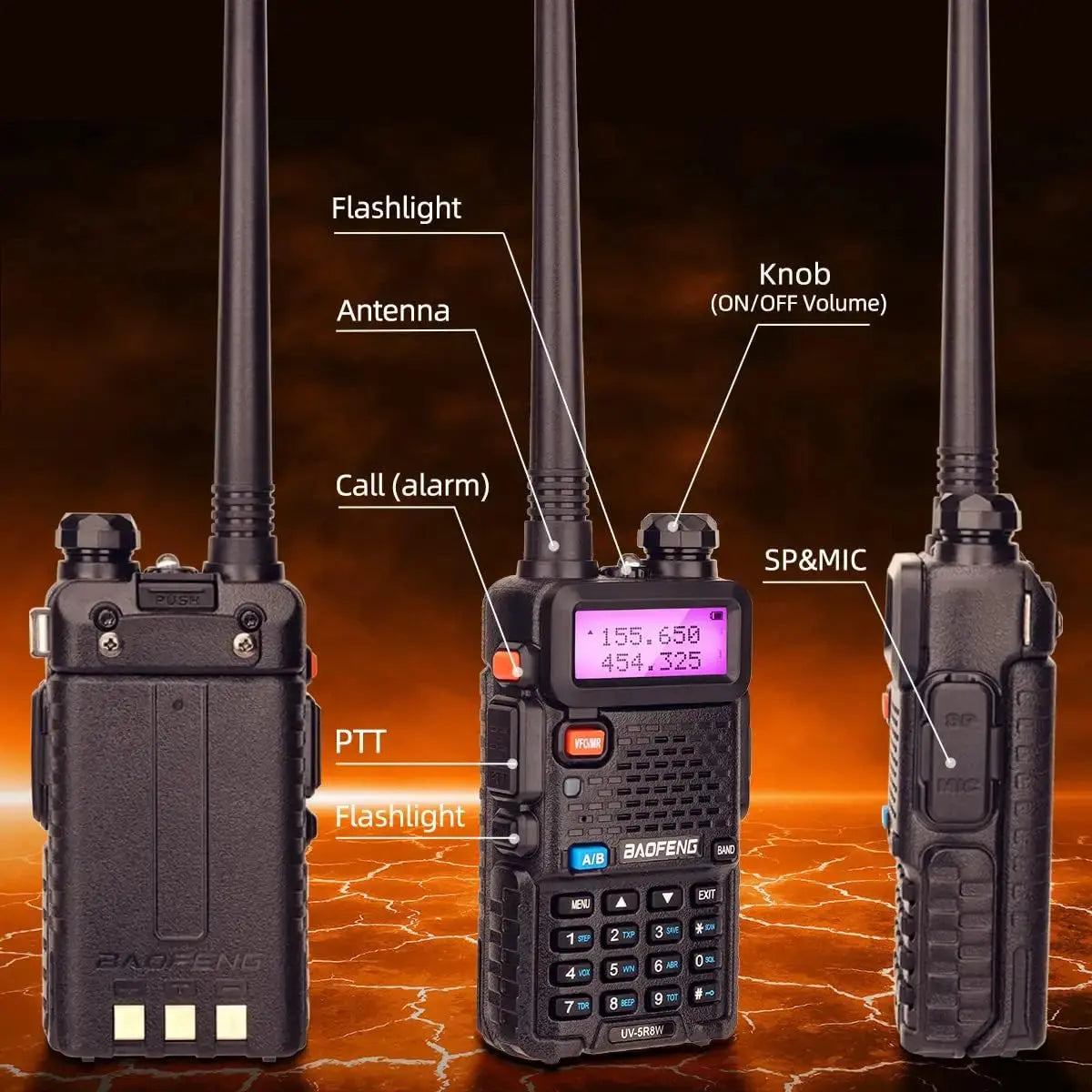 Baofeng UV-5R 8W – Radio Bidirectionnelle Haute Puissance | Jusqu’à 15 km de Portée Ma boutique